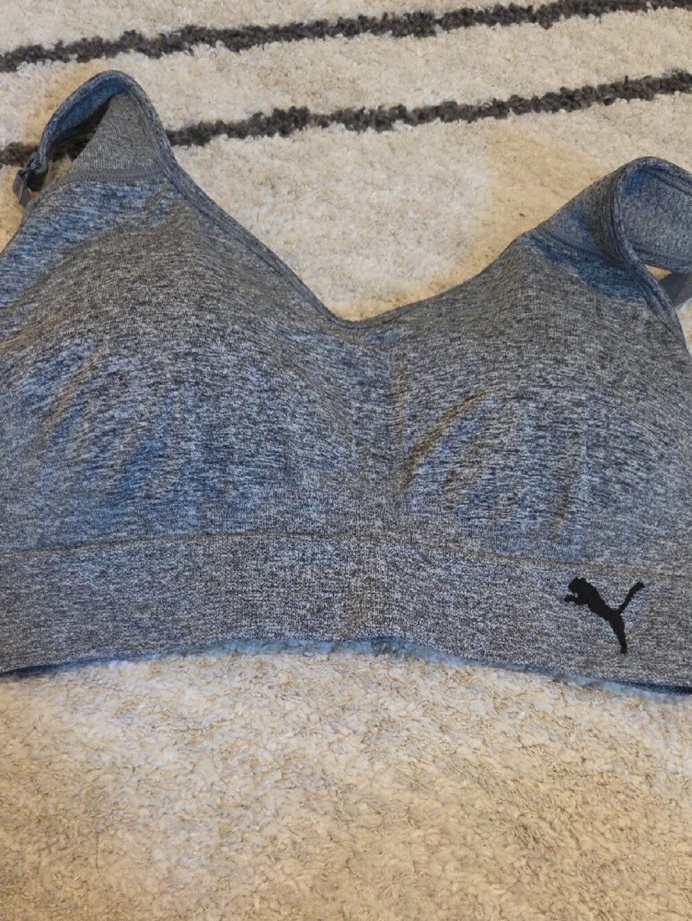 Puma Women's Seamless Sports Bra Set in Grey and Black - Picture 2 of 8